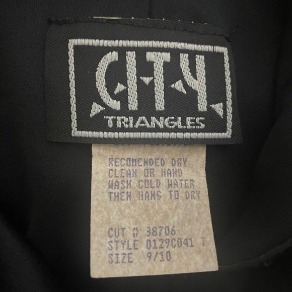 Vintage 90s City Triangles Black Ruffled Chiffon Asymmetric Sheath Dress - Picture 8 of 8